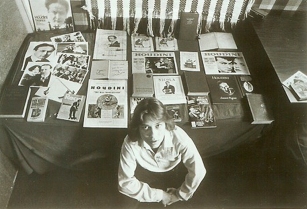 John Cox, age 15, with some of his Houdini collection
