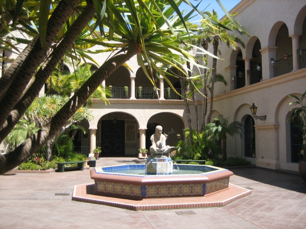 Fountain of the Aztec Woman of Tehuantepec (La Tehuana), Balboa Park, House of Hospitality courtyard, San Diego, California
