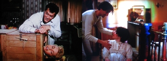 Left: Tony Curtis and Janet Leigh in the 1953 Houdini movie (Photo: Paramount Pictures); Right: Adrien Brody and Kristen Connolly in the 2014 Houdini miniseries (Photo: A+E Networks)