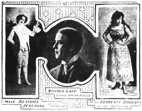 Bess Houdini, left, San Francisco Chronicle, Sunday, June 11, 1899, p. 5
